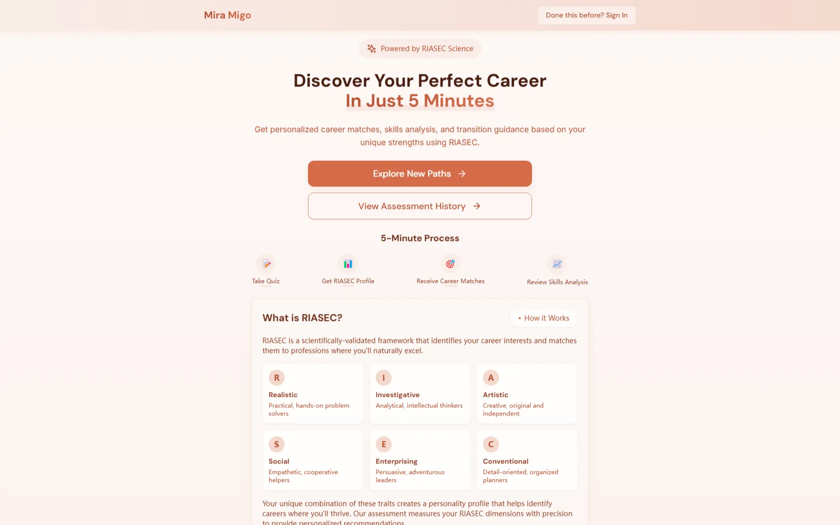Screenshot or logo of Mira Migo tool