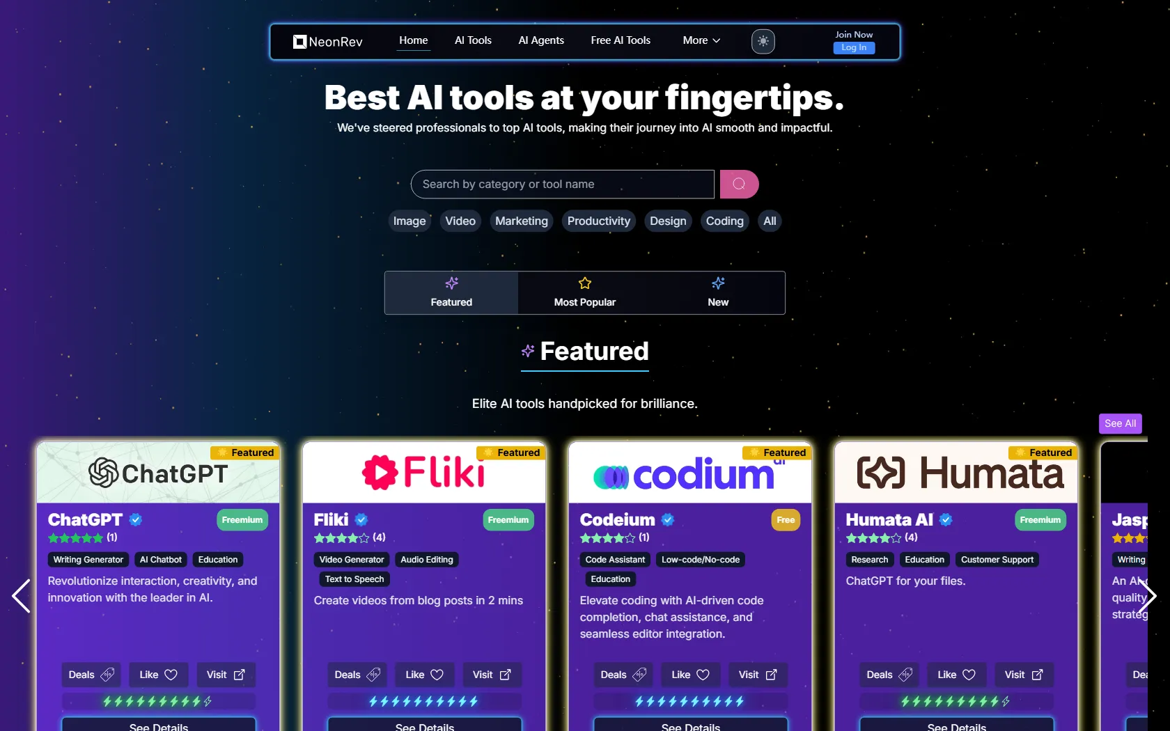 Screenshot or logo of NeonRev tool