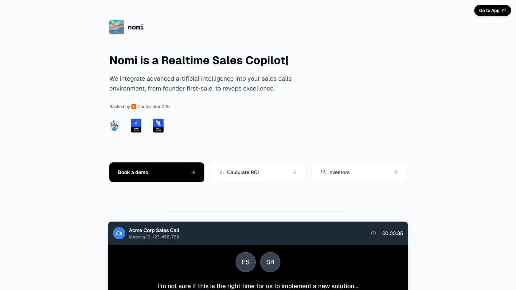 Screenshot or logo of Nomi tool