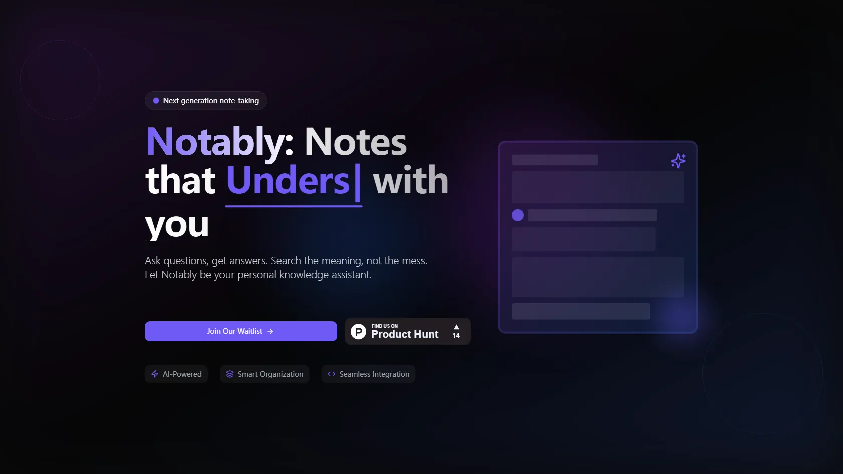 Screenshot or logo of Notably tool