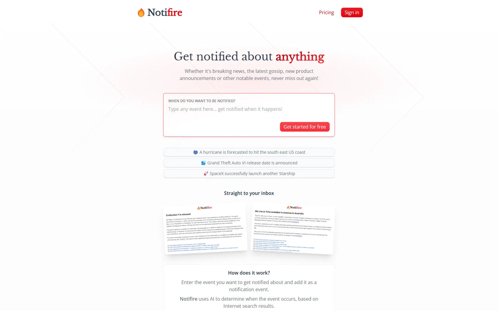 Notifire screen shot