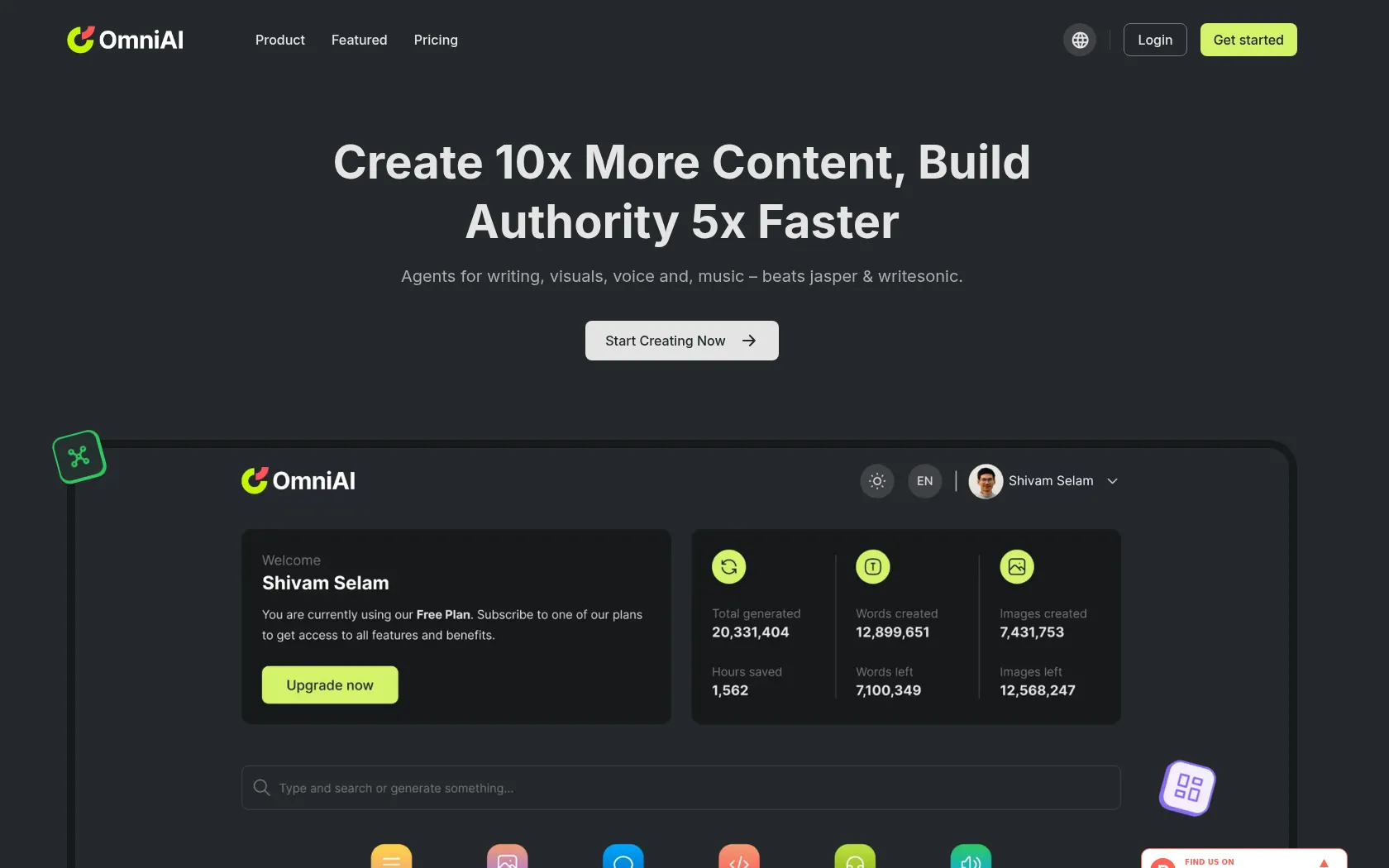 Screenshot or logo of OmniAI tool