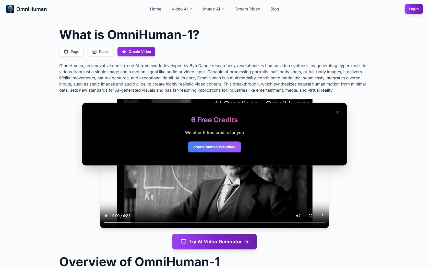 Screenshot or logo of OmniHuman-1 tool