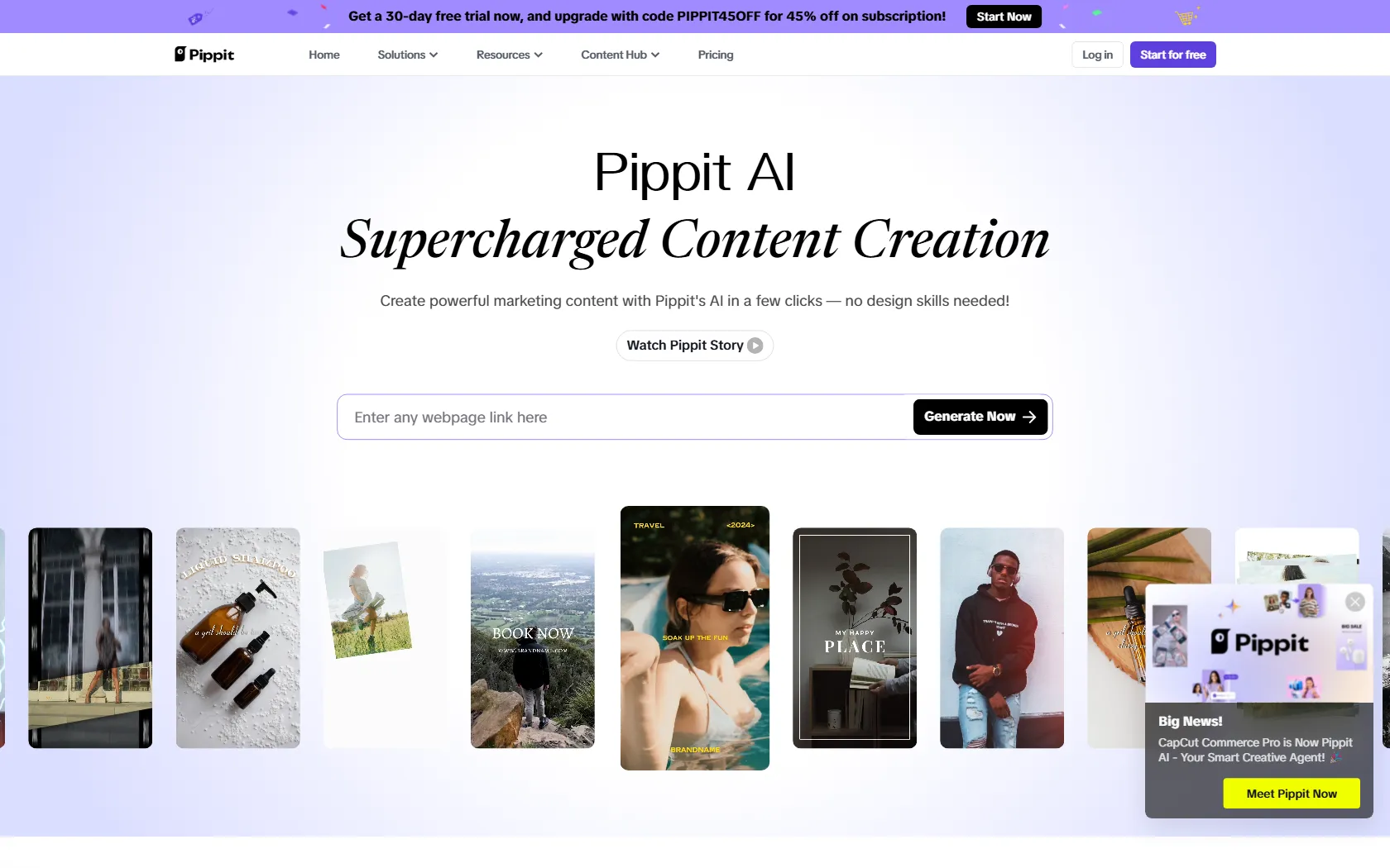 Pippit AI screen shot
