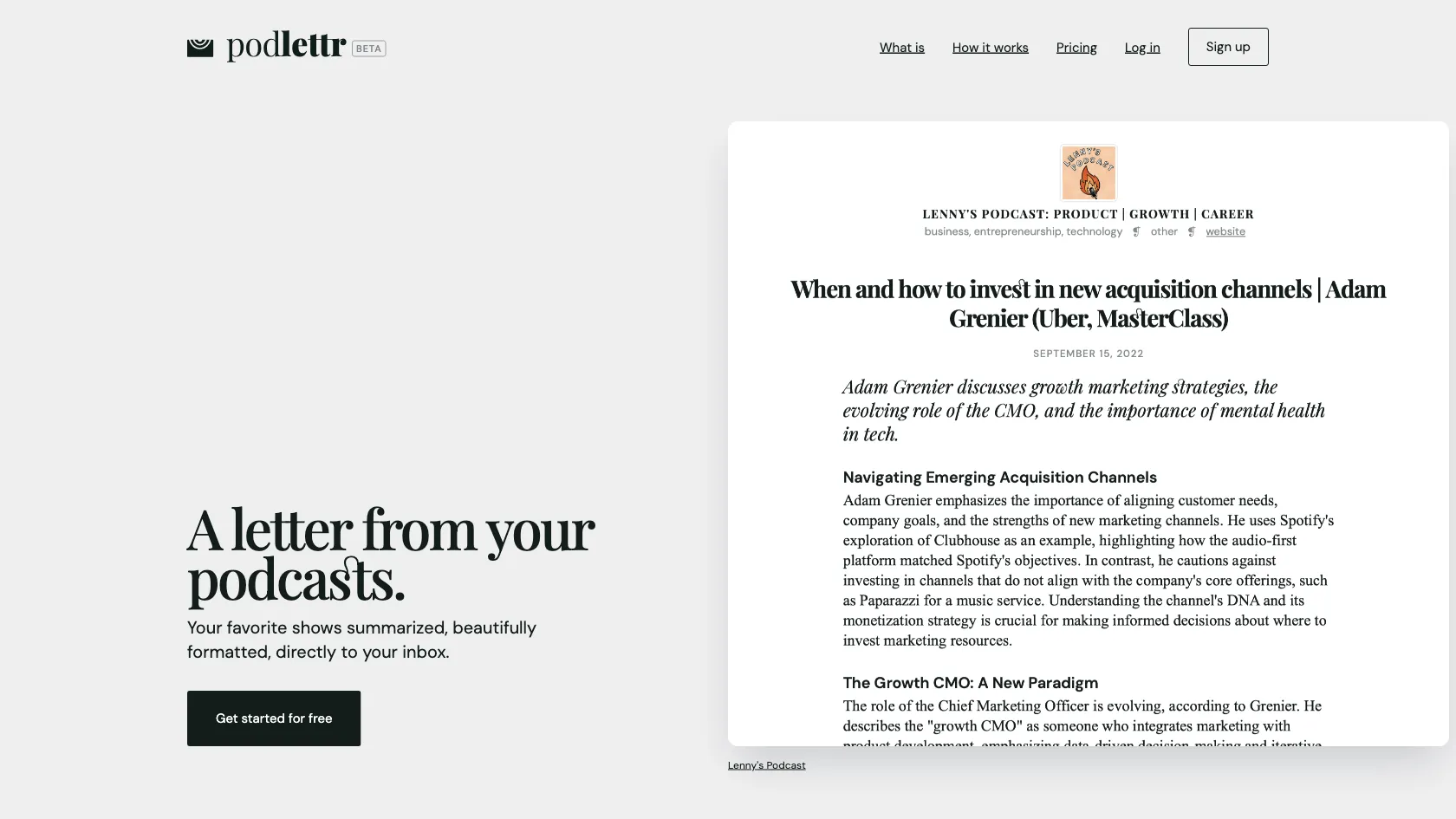 Screenshot or logo of Podlettr tool