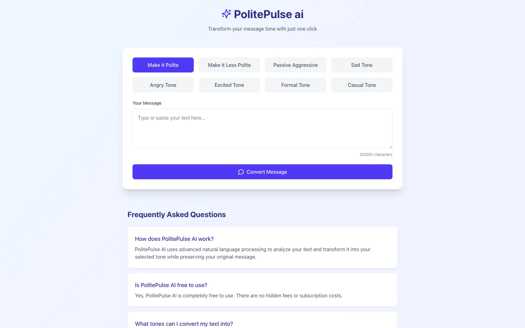 PolitePulse AI screen shot