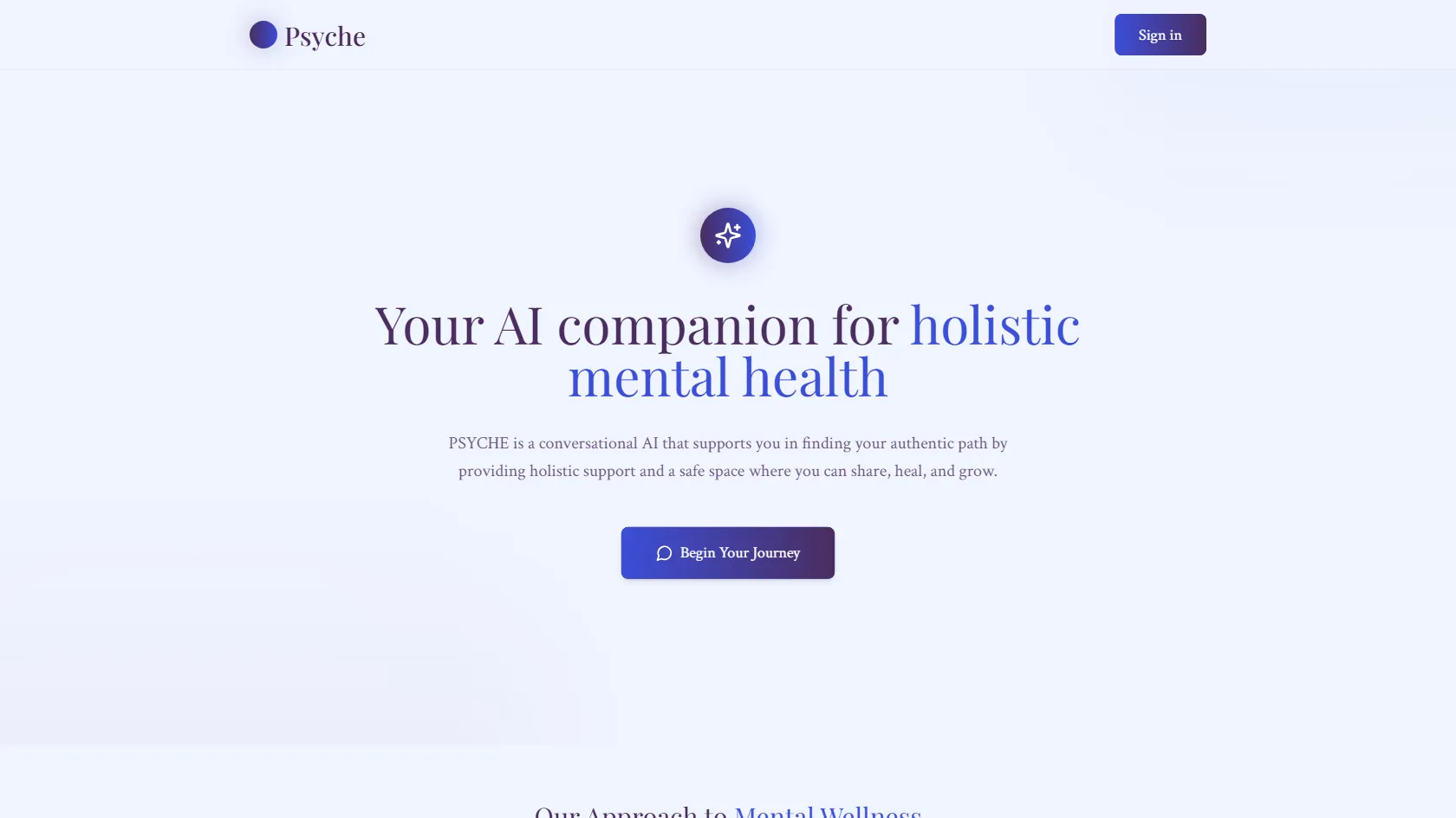 Screenshot or logo of Psyche App tool