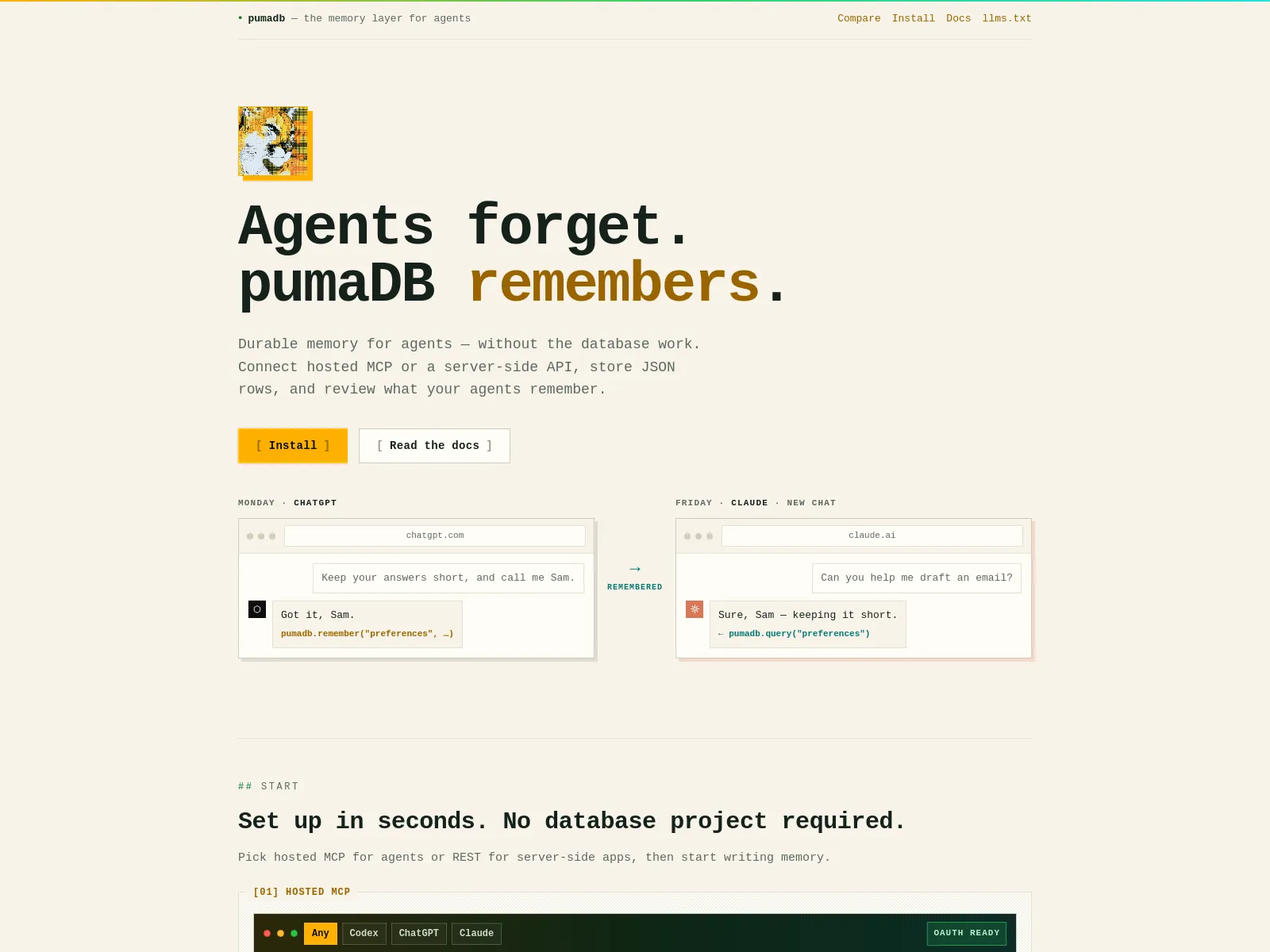 pumaDB screen shot
