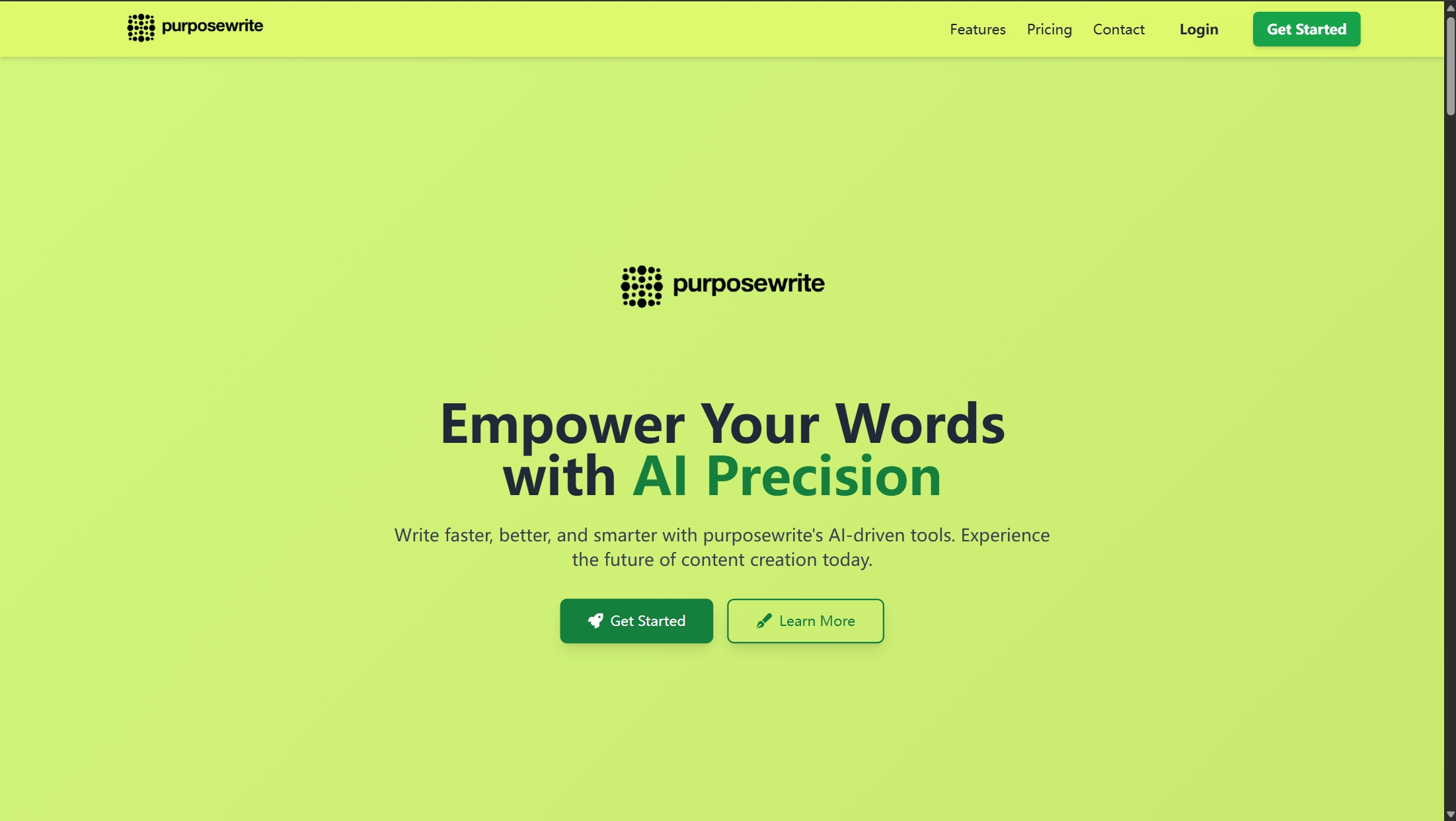 Screenshot or logo of purposewrite tool