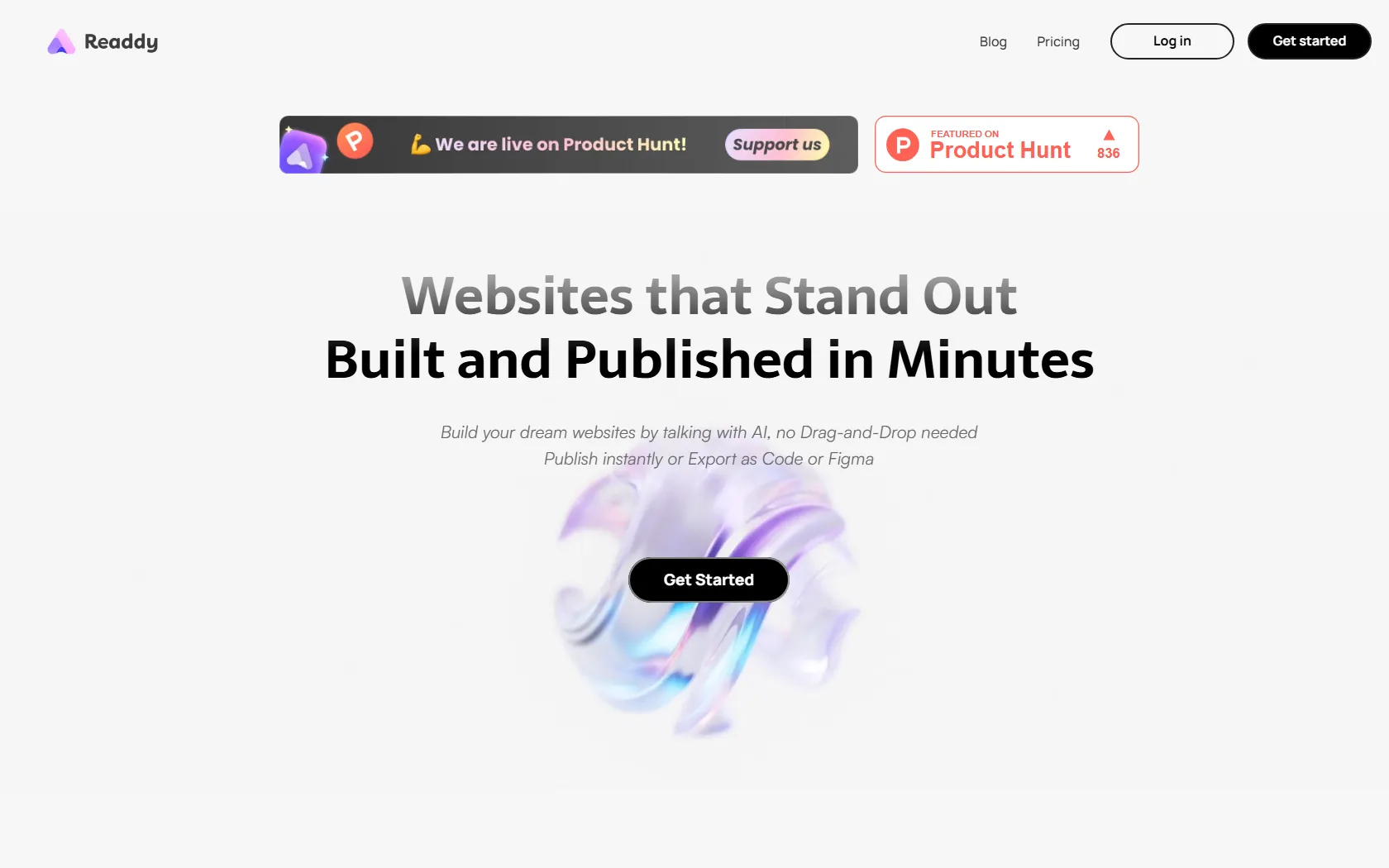 Screenshot or logo of Readdy tool