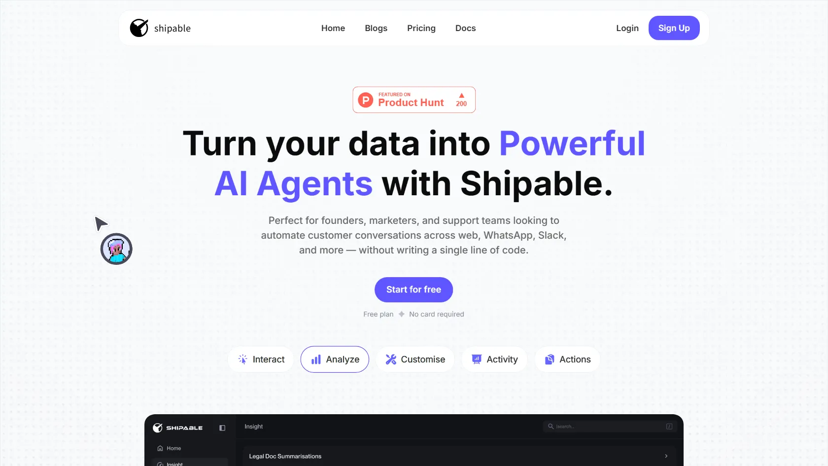 Screenshot or logo of Shipable tool