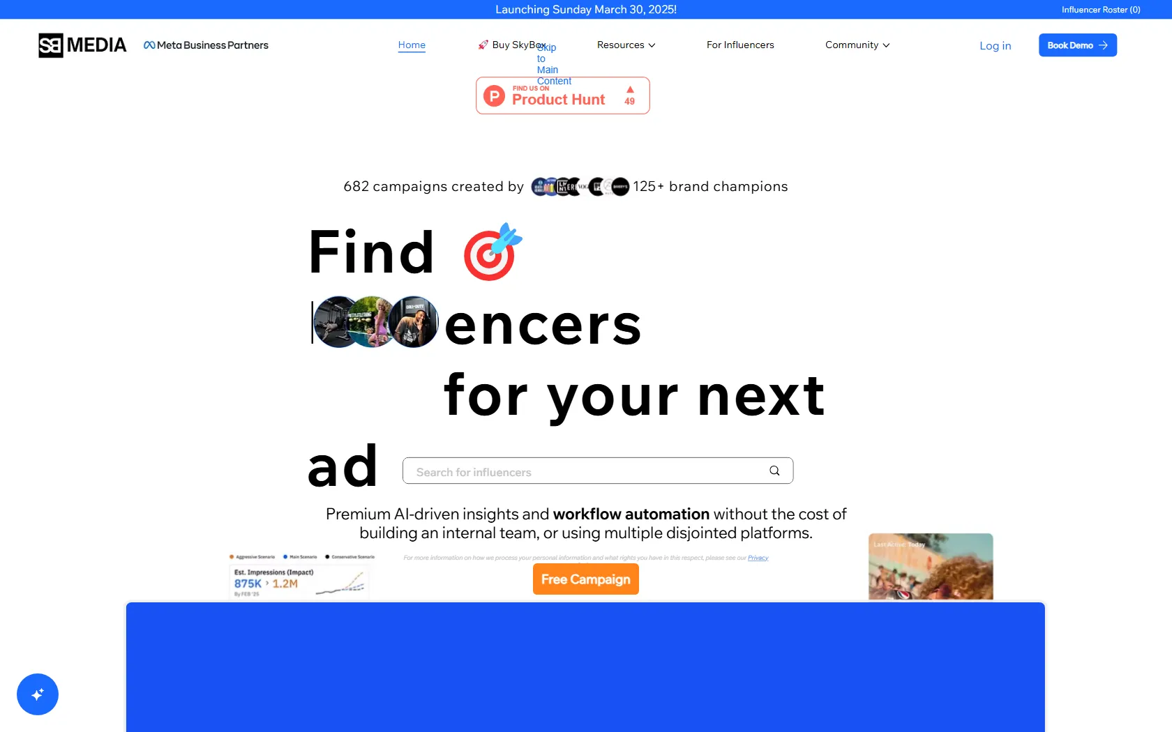 Screenshot or logo of SkyBox Media tool