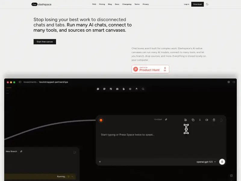 Screenshot or logo of Slashspace tool