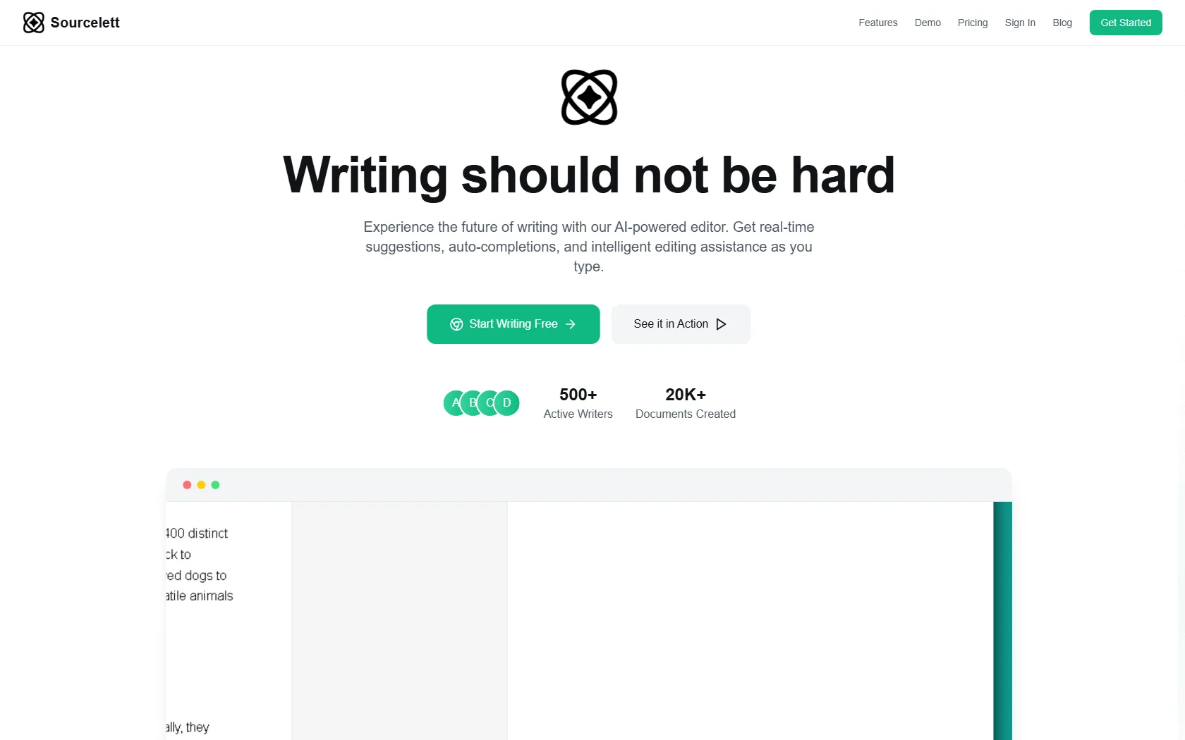 Screenshot or logo of Sourcelett AI tool