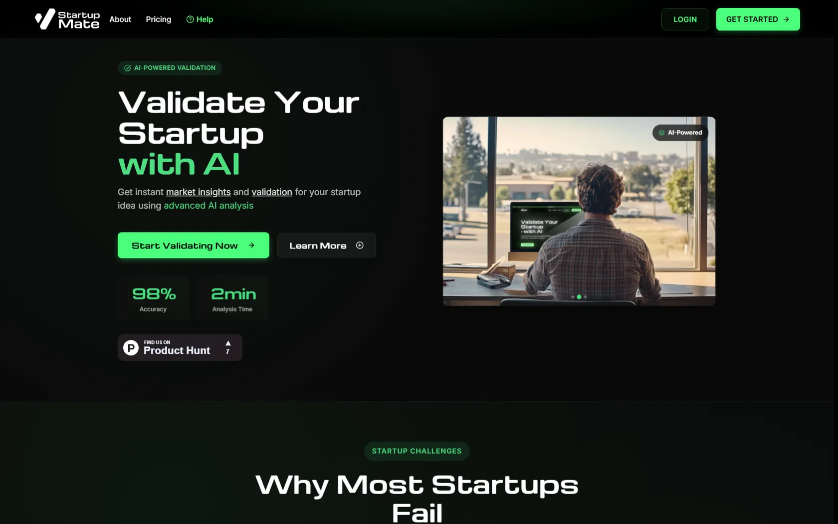 Screenshot or logo of StartupMate tool