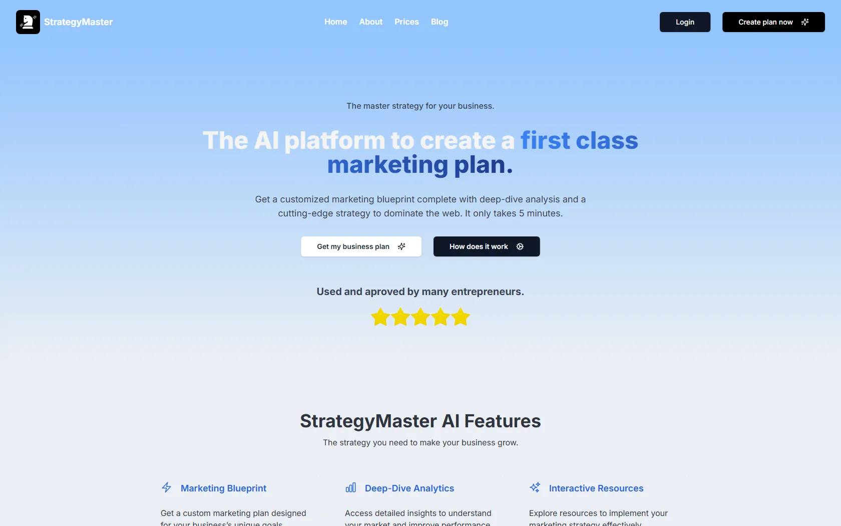 Screenshot or logo of StrategyMaster AI tool