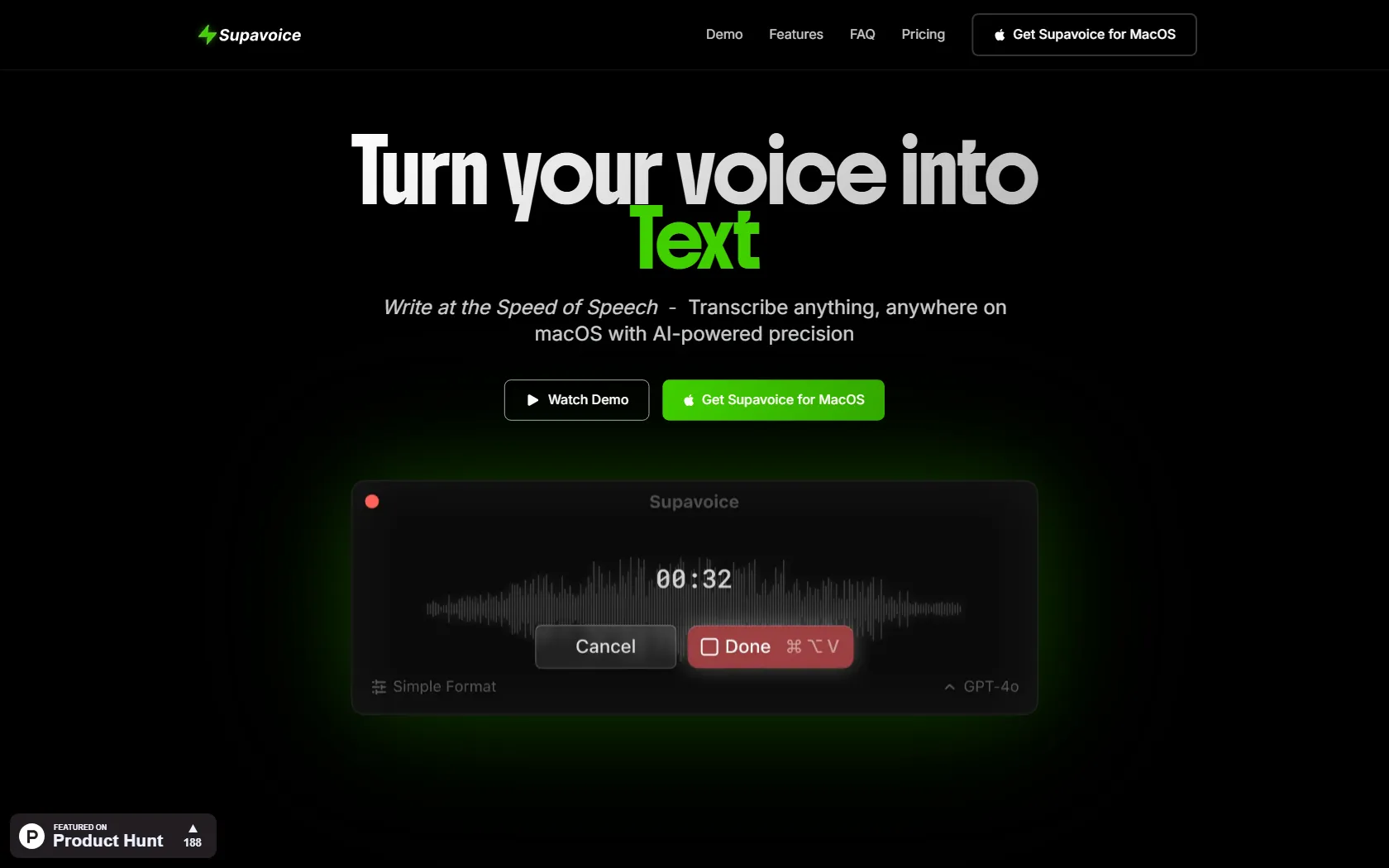 Screenshot or logo of Supavoice tool
