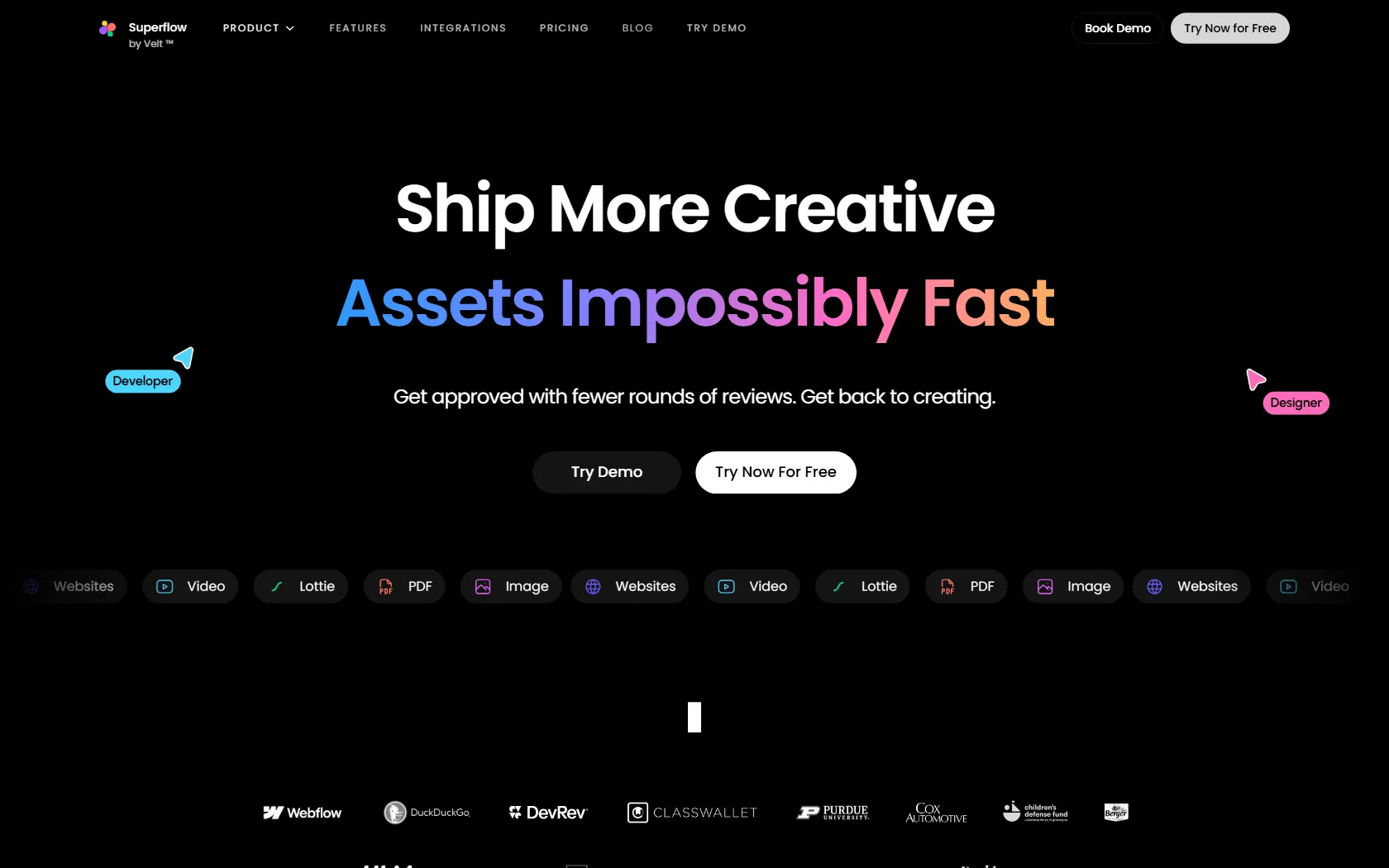 Screenshot or logo of Superflow tool