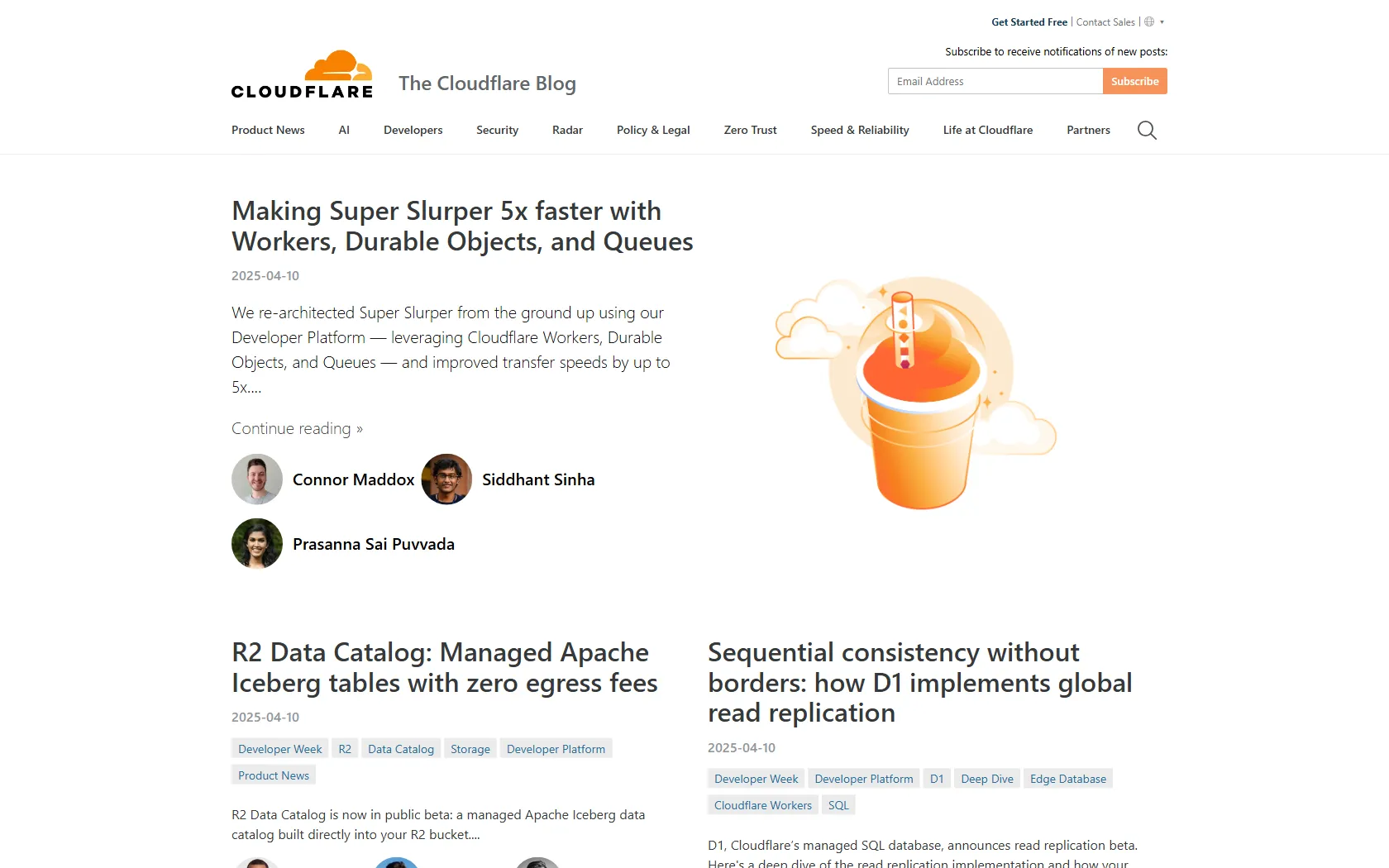 The Cloudflare Blog screen shot
