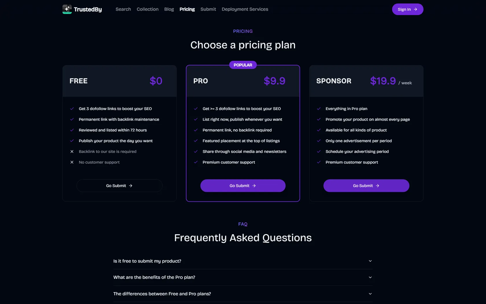 TrustedBy screen shot
