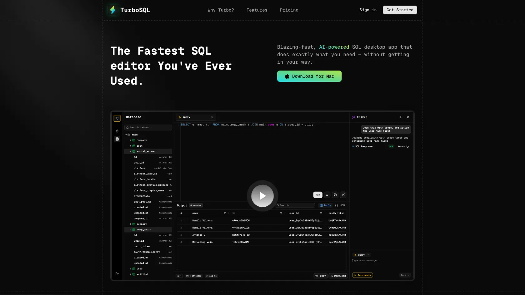 TurboSQL screen shot