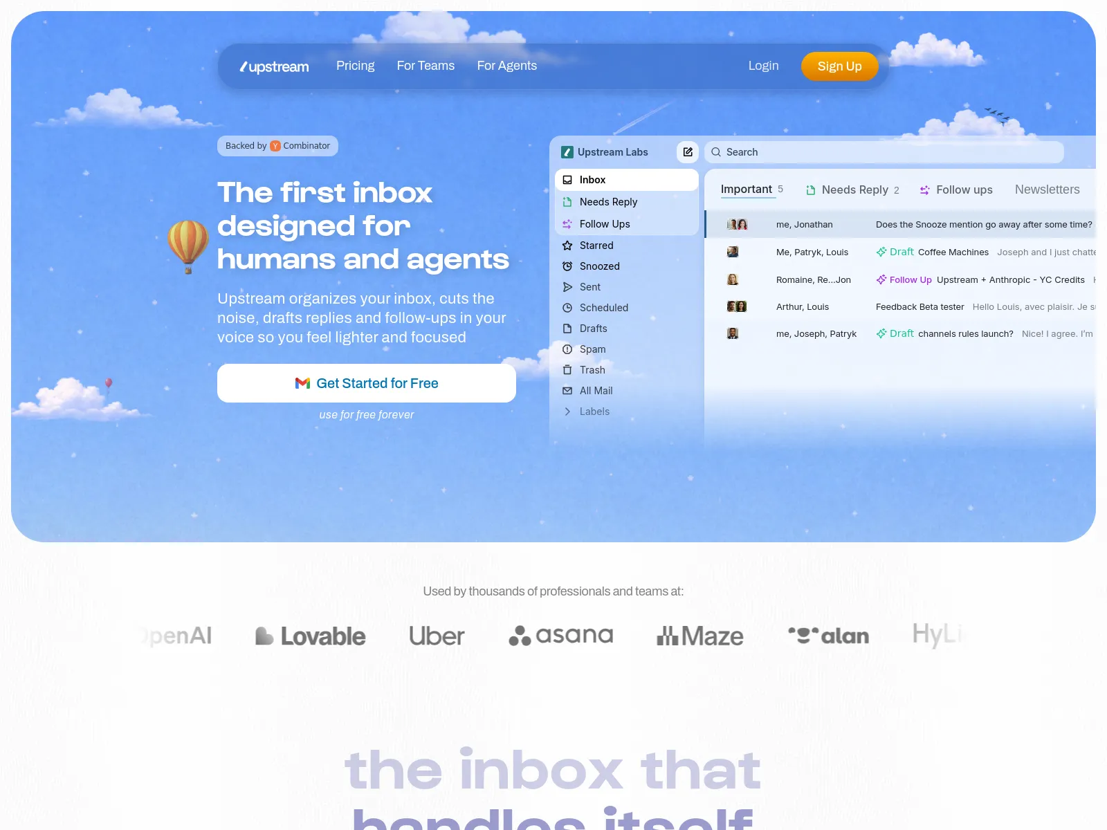 Upstream screen shot