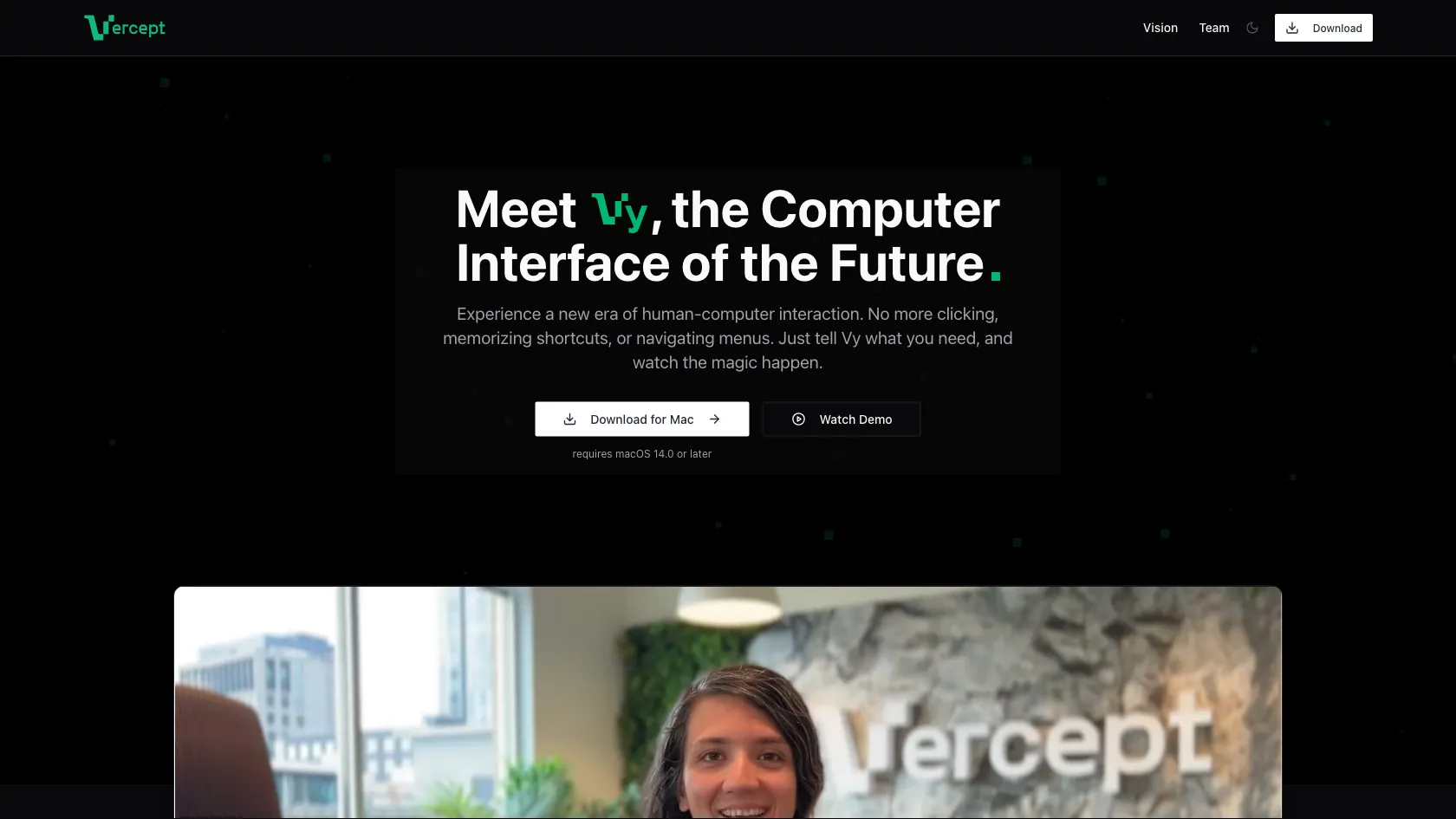 Vy screen shot