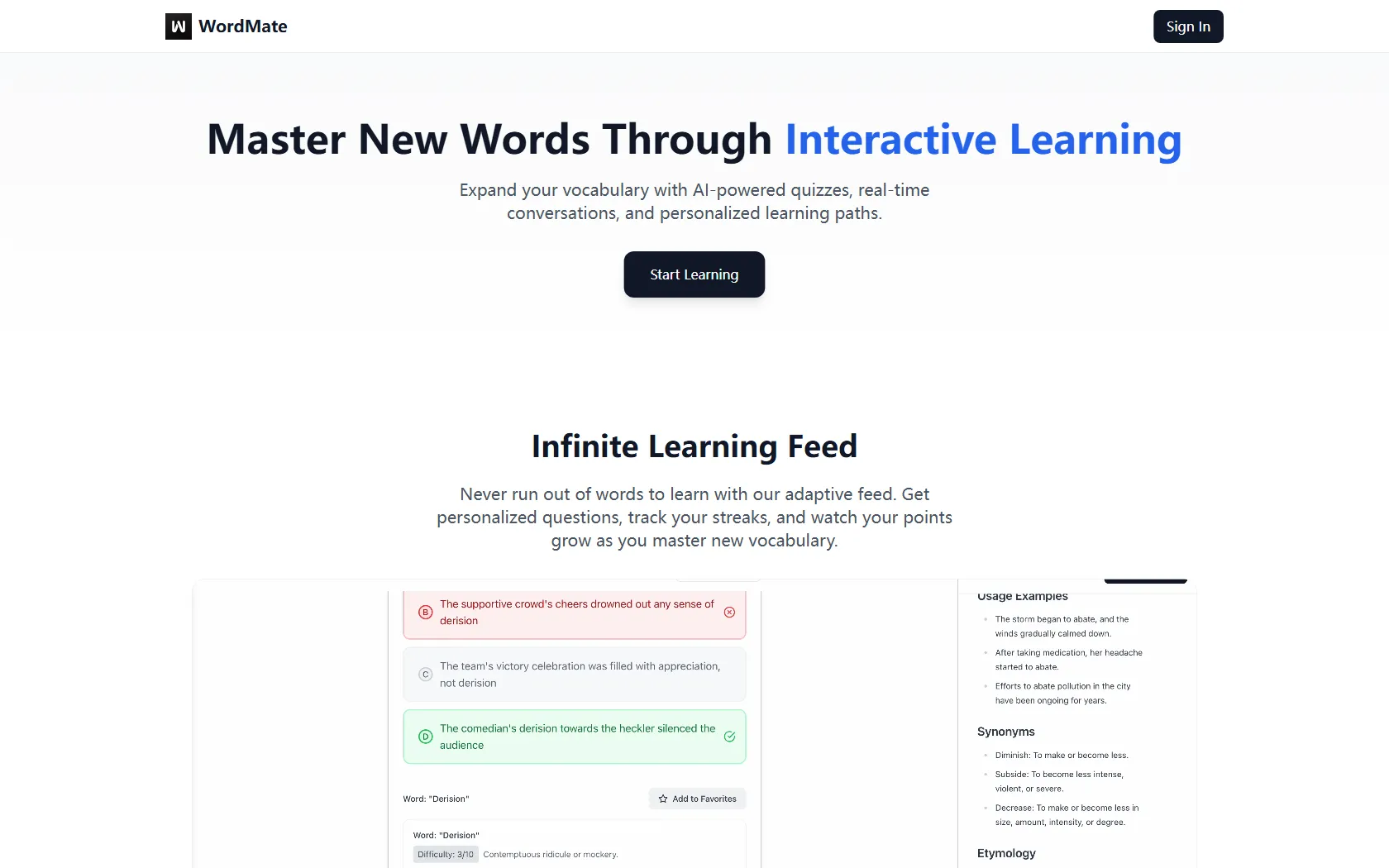 Screenshot or logo of WordMate tool